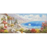 手繪地中海風景-y16289-畫作系列 - 油畫 - 油畫風景--可訂製尺寸(厚油彩)